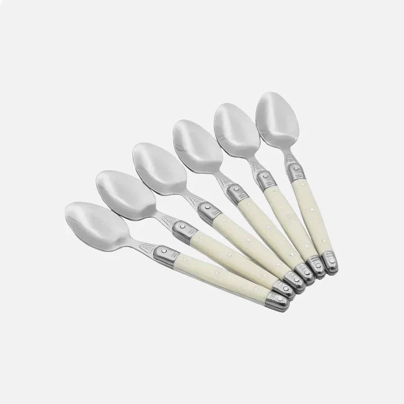 Laguiole Cutlery Set Ivory Elegance Premium Design-Kitchen & Dining > Cutlery-casanuva-Teaspoons-6 pieces individually-casanuva