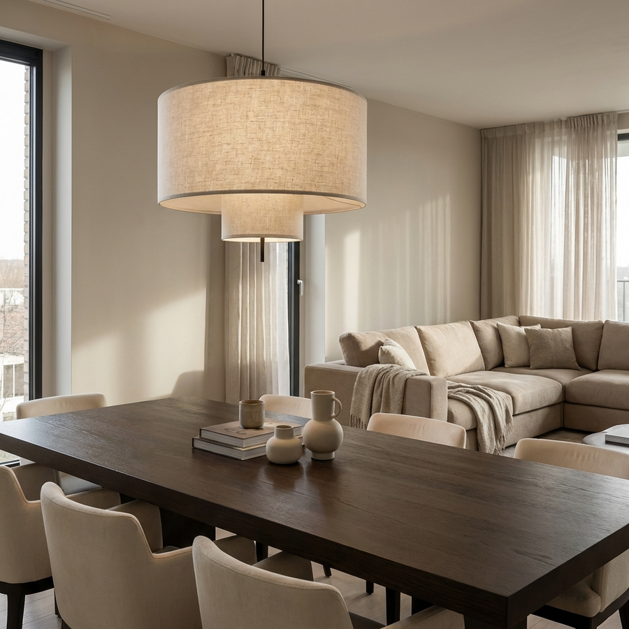 Large Wabi Sabi Japanese Fabric Chandelier-Lighting > Chandeliers & Pendant Lights-casanuva-casanuva