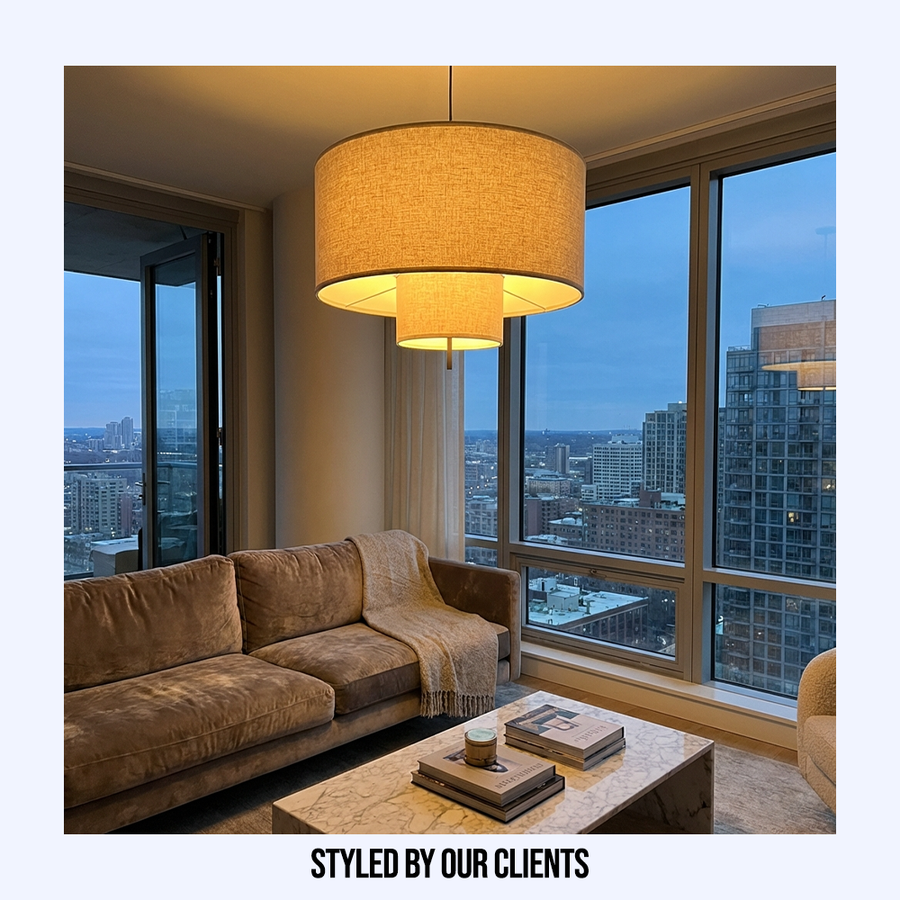 Large Wabi Sabi Japanese Fabric Chandelier-Lighting > Chandeliers & Pendant Lights-casanuva-casanuva