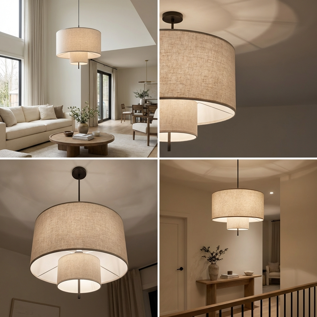 Large Wabi Sabi Japanese Fabric Chandelier-Lighting > Chandeliers & Pendant Lights-casanuva-casanuva