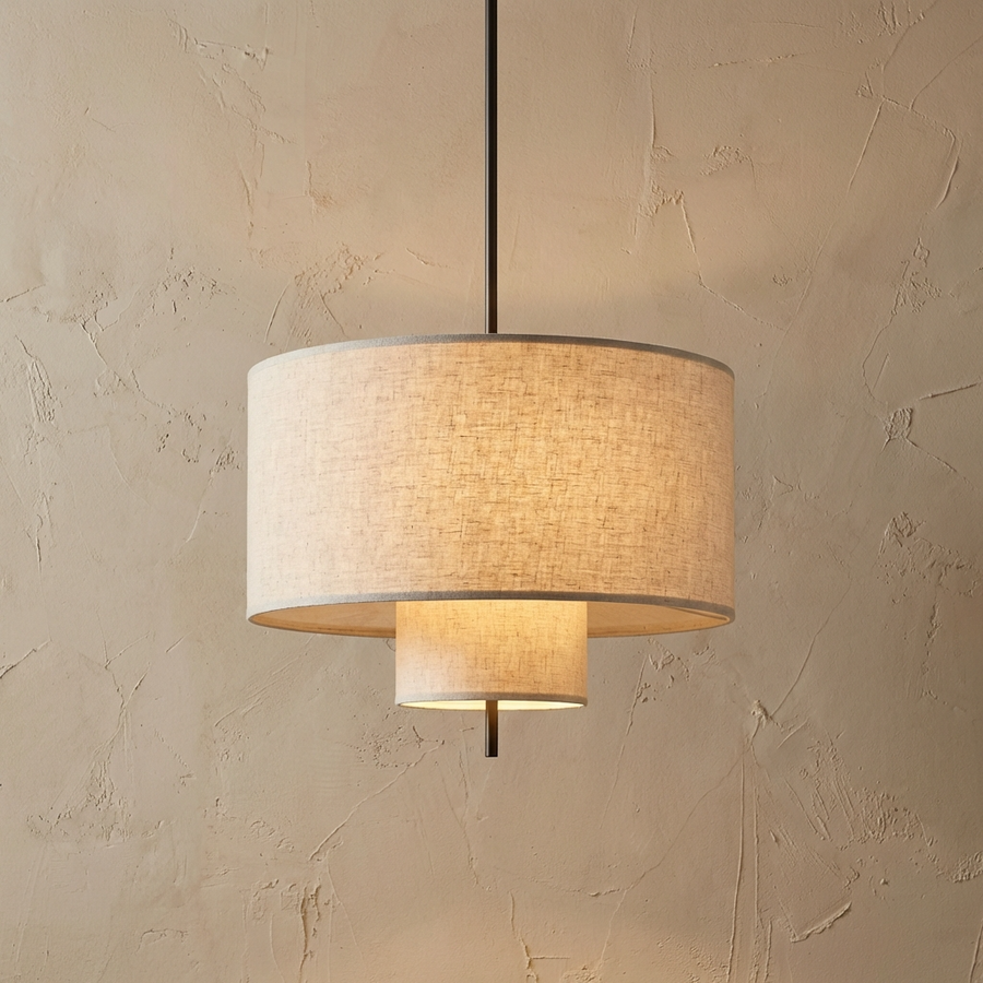 Large Wabi Sabi Japanese Fabric Chandelier-Lighting > Chandeliers & Pendant Lights-casanuva-casanuva