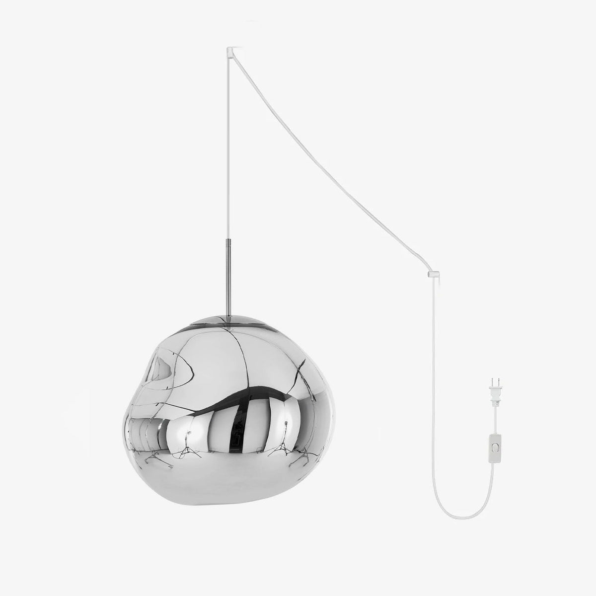 Lava Pendant Lamp-Lighting > Pendant Lights-casanuva-7" / Dia 18cm-Silver-US Plug-casanuva
