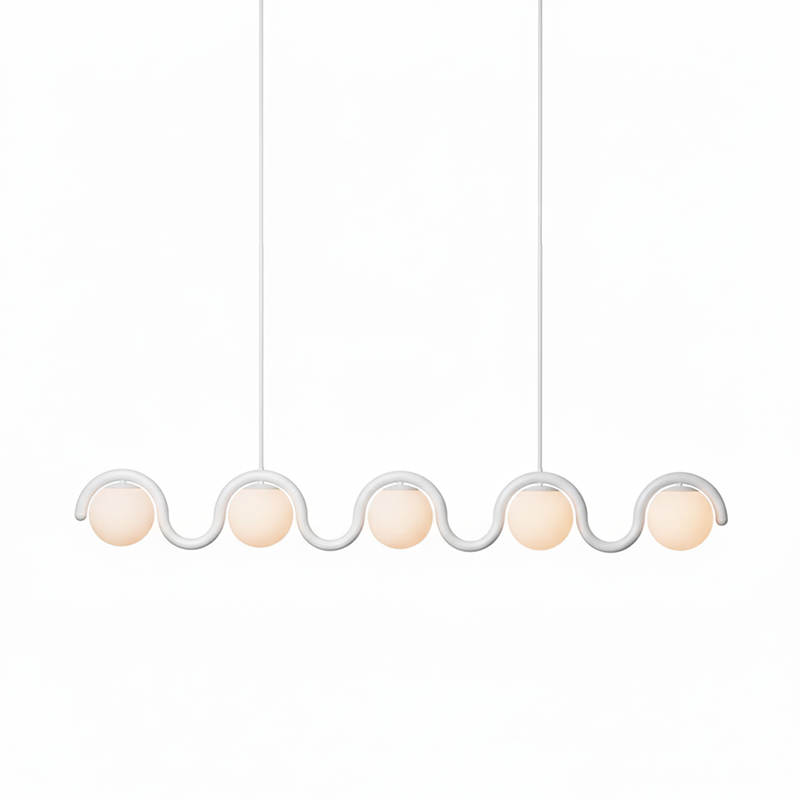 Linear Chandelier with Glass Globe Bulbs-Lighting > Chandeliers & Pendant Lights-casanuva-casanuva