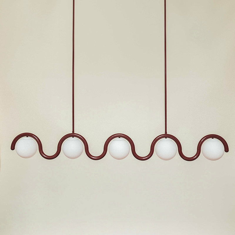 Linear Chandelier with Glass Globe Bulbs-Lighting > Chandeliers & Pendant Lights-casanuva-casanuva