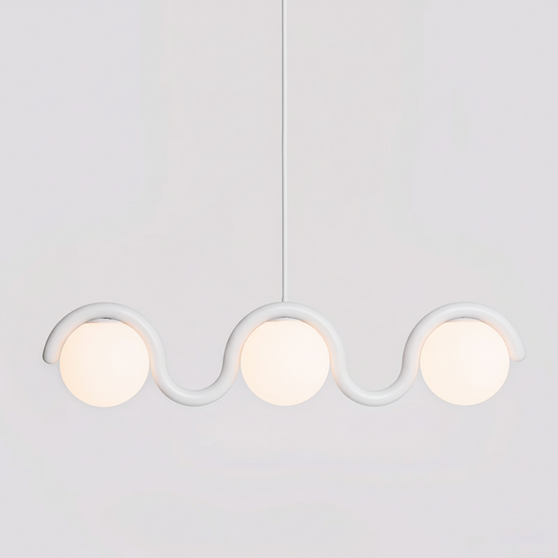 Linear Chandelier with Glass Globe Bulbs-Lighting > Chandeliers & Pendant Lights-casanuva-casanuva