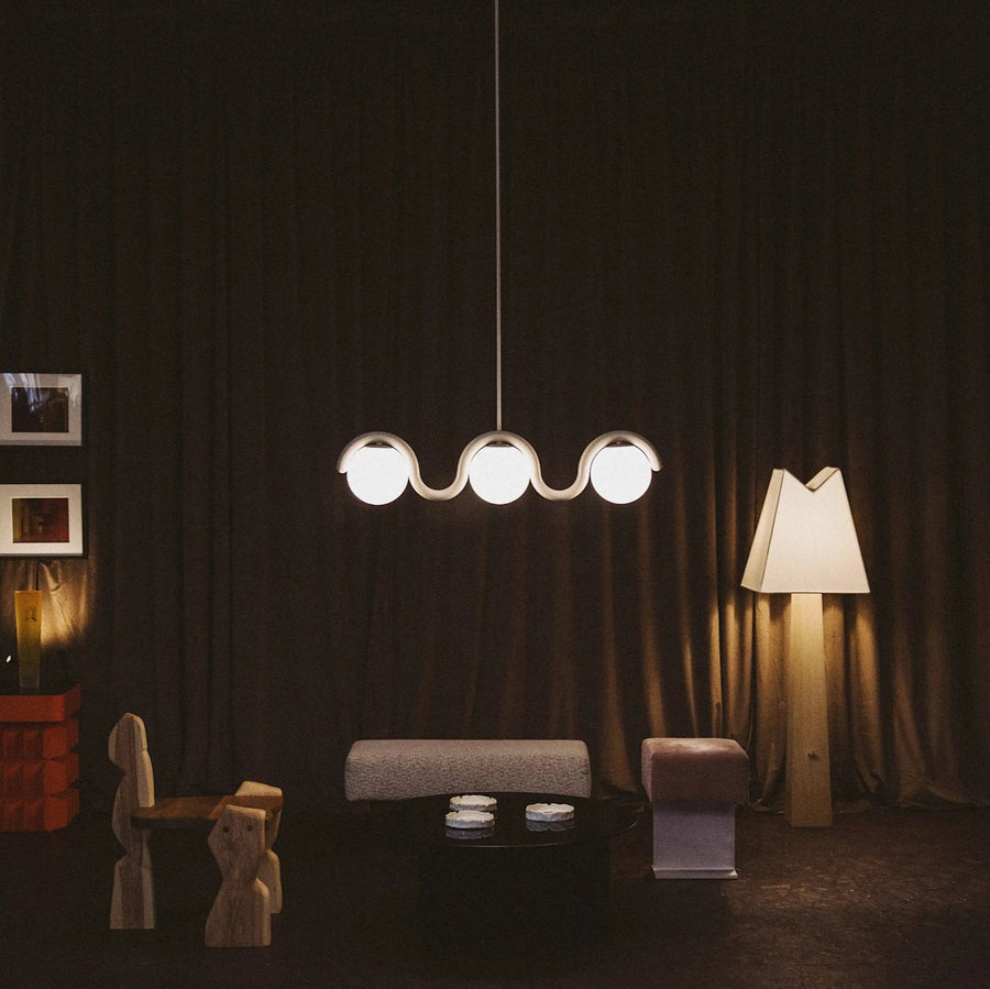 Linear Chandelier with Glass Globe Bulbs-Lighting > Chandeliers & Pendant Lights-casanuva-casanuva