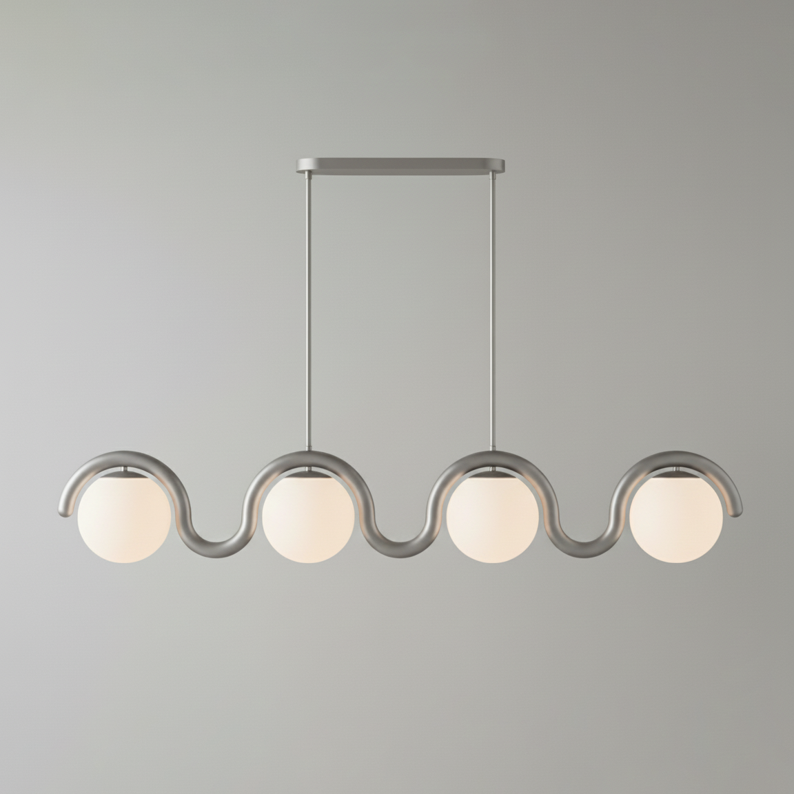 Linear Chandelier with Glass Globe Bulbs-Lighting > Chandeliers & Pendant Lights-casanuva-casanuva
