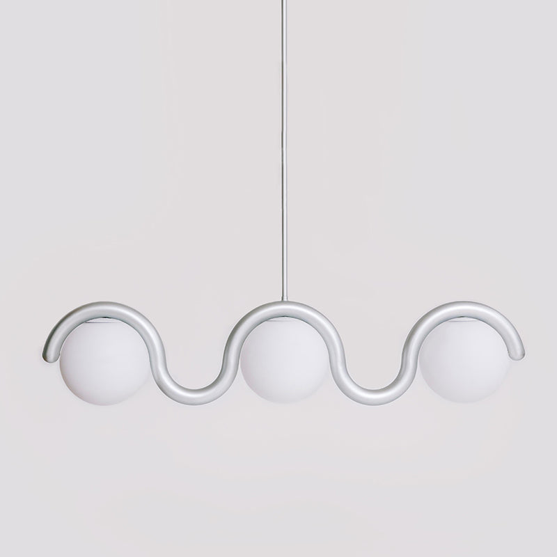 Linear Chandelier with Glass Globe Bulbs-Lighting > Chandeliers & Pendant Lights-casanuva-casanuva