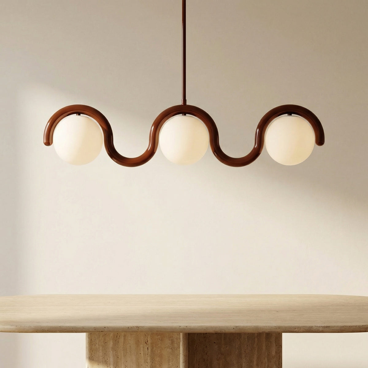 Linear Chandelier with Glass Globe Bulbs-Lighting > Chandeliers & Pendant Lights-casanuva-casanuva