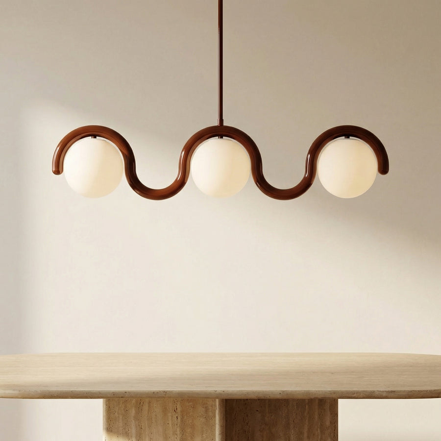 Linear Chandelier with Glass Globe Bulbs-Lighting > Chandeliers & Pendant Lights-casanuva-casanuva