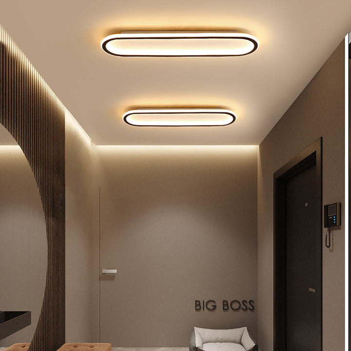Long Ceiling Light for Corridor Aisle Modern Design-Lighting > Ceiling Lights-casanuva-Black-D40*H5CM-18W-Warm Light-casanuva