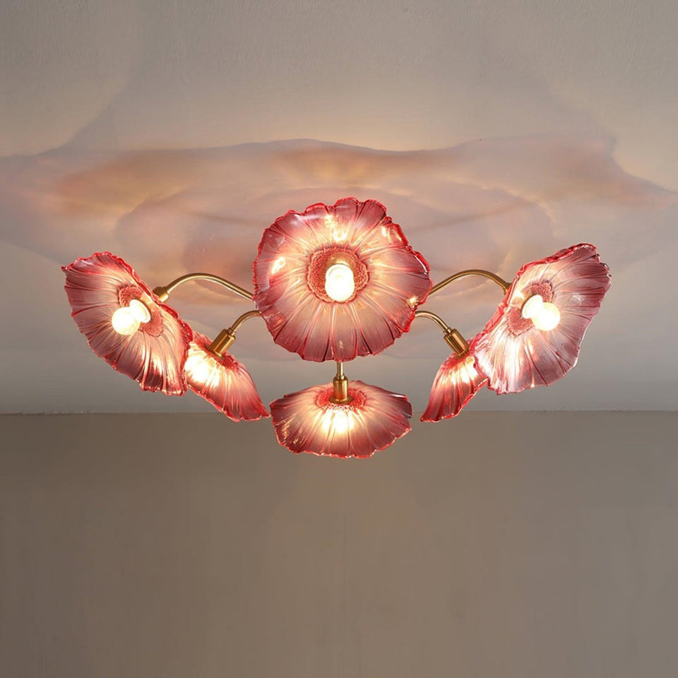Lotus Leaf Glass Ceiling Light Vintage Design-Lighting > Ceiling Lights-casanuva-casanuva