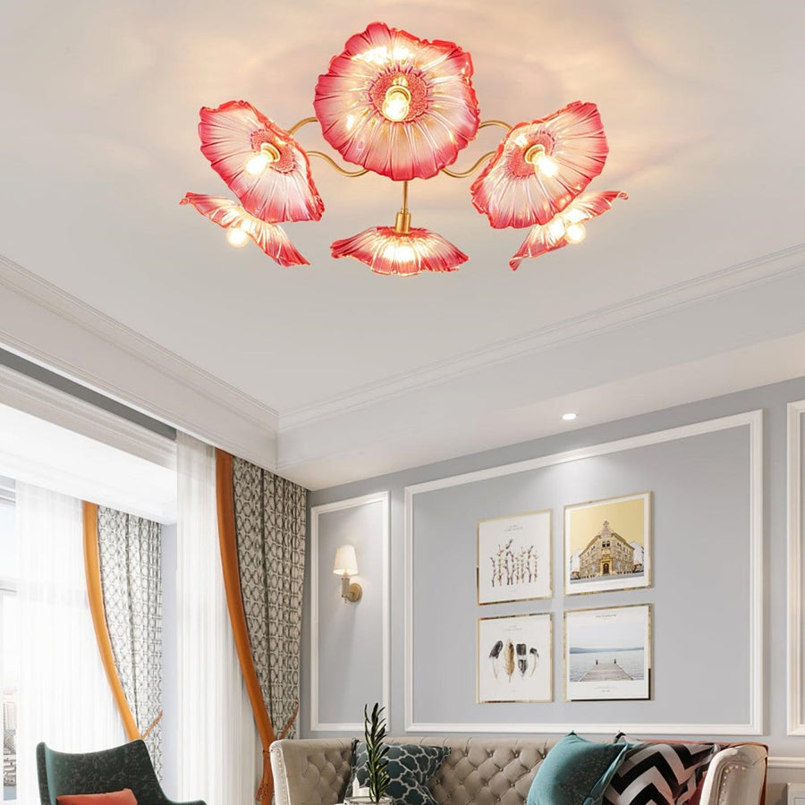 Lotus Leaf Glass Ceiling Light Vintage Design-Lighting > Ceiling Lights-casanuva-casanuva