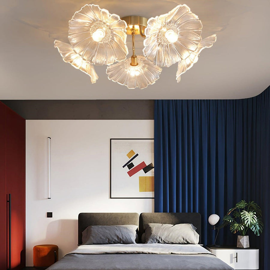 Lotus Leaf Glass Ceiling Light Vintage Design-Lighting > Ceiling Lights-casanuva-casanuva