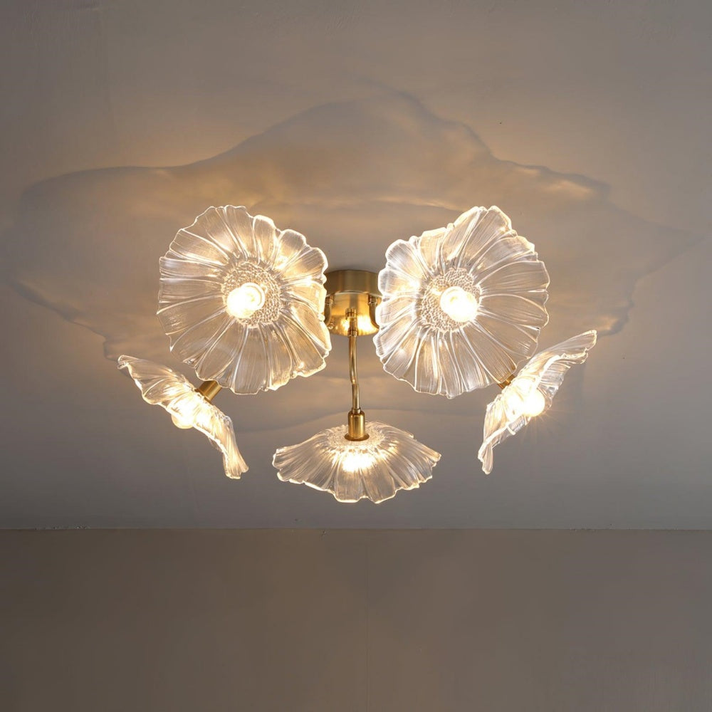 Lotus Leaf Glass Ceiling Light Vintage Design-Lighting > Ceiling Lights-casanuva-casanuva