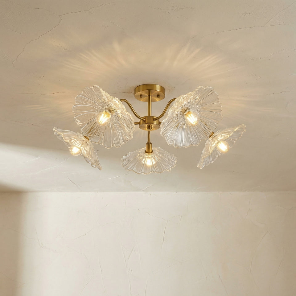 Lotus Leaf Glass Ceiling Light Vintage Design-Lighting > Ceiling Lights-casanuva-casanuva