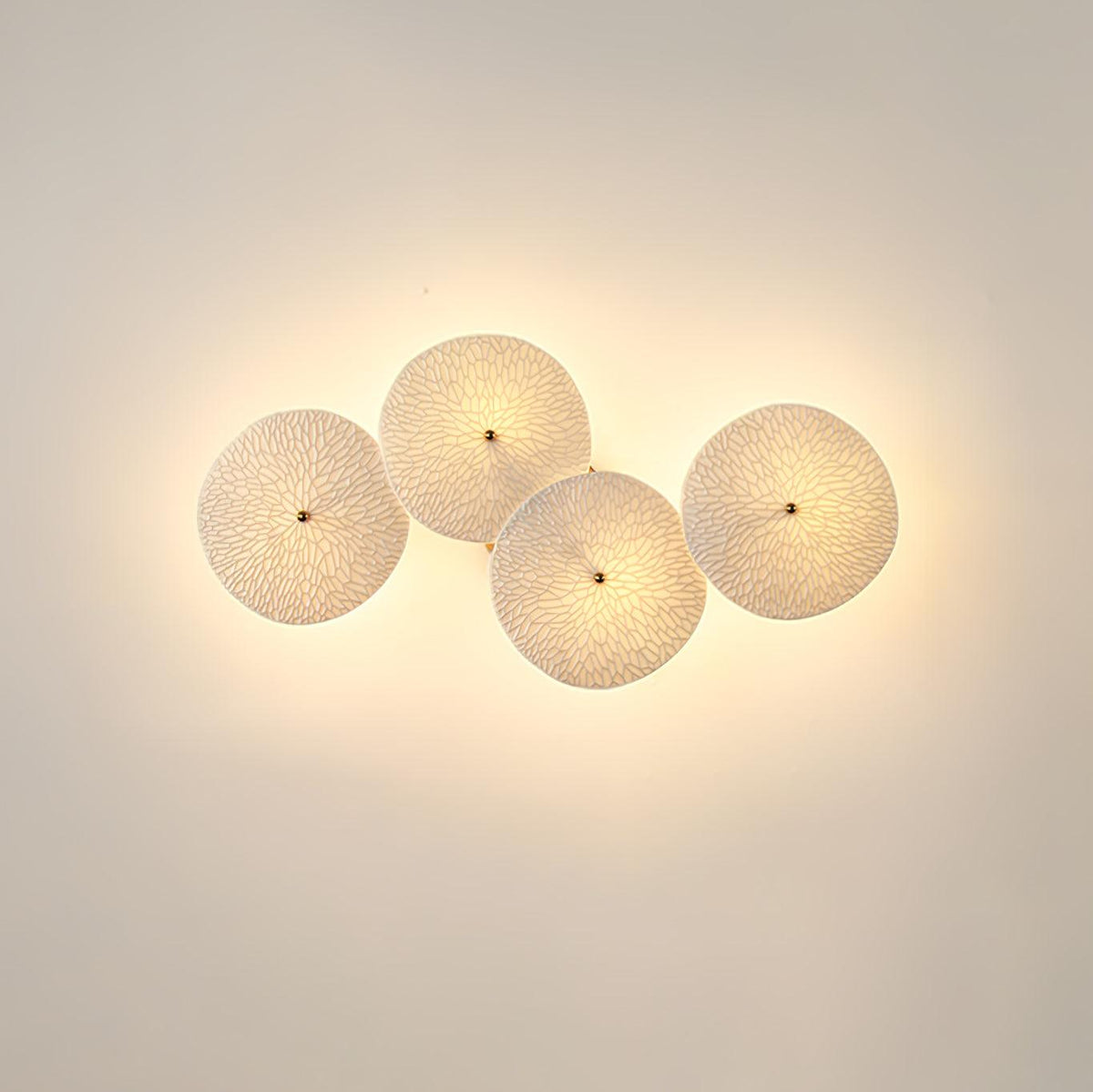 Lotus Petal LED Wall Lamp-Lighting > Wall Lights-casanuva-50cmx28cm-Gold & White Ceramic-casanuva