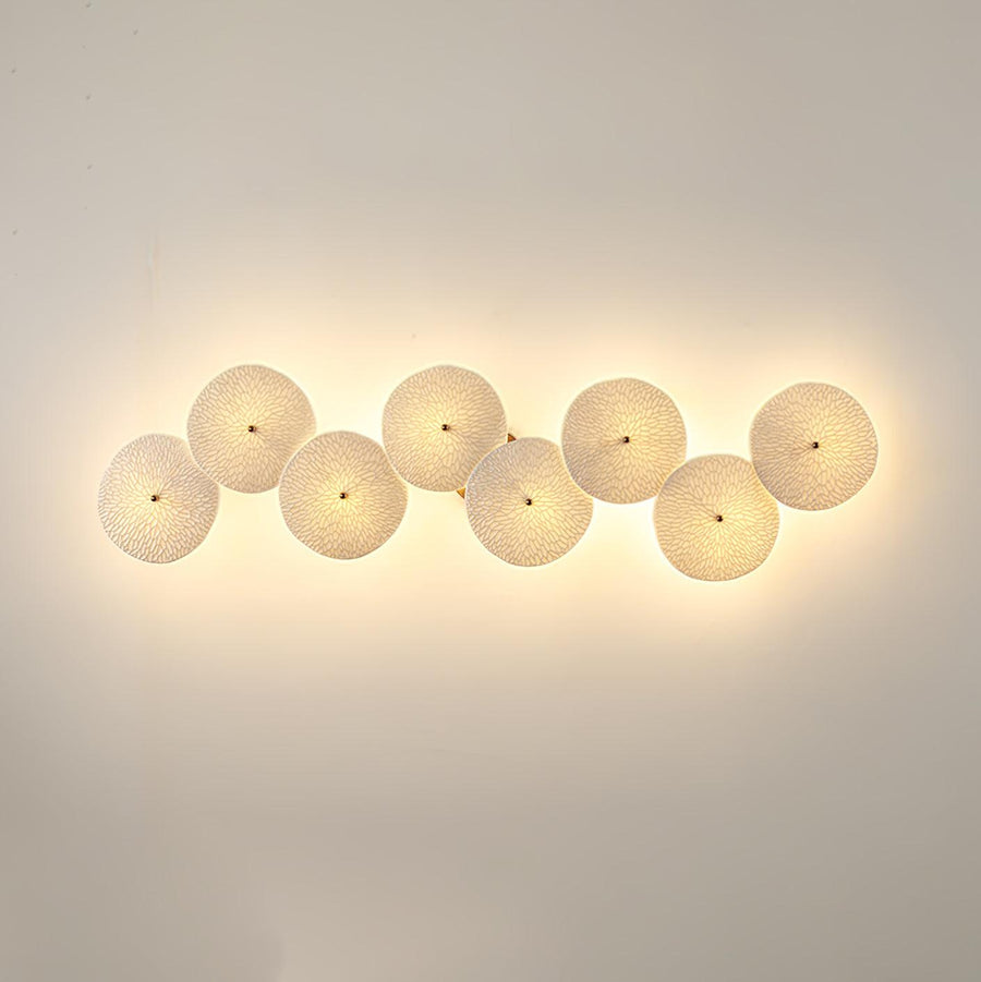 Lotus Petal LED Wall Lamp-Lighting > Wall Lights-casanuva-8 heads 95cmx28cm-Gold & White Ceramic-casanuva