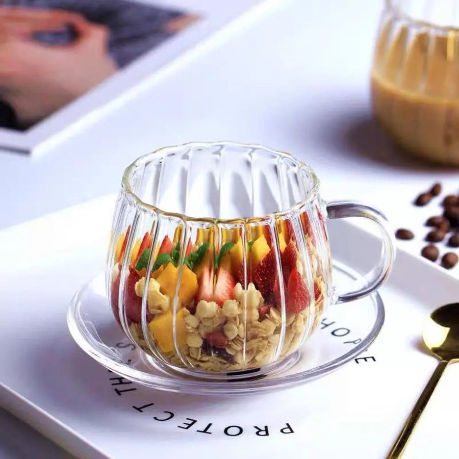 Luxe Glass Mug Set Handmade Coffee Mugs for Stylish Moments-Kitchen & Dining > Tableware-casanuva-casanuva