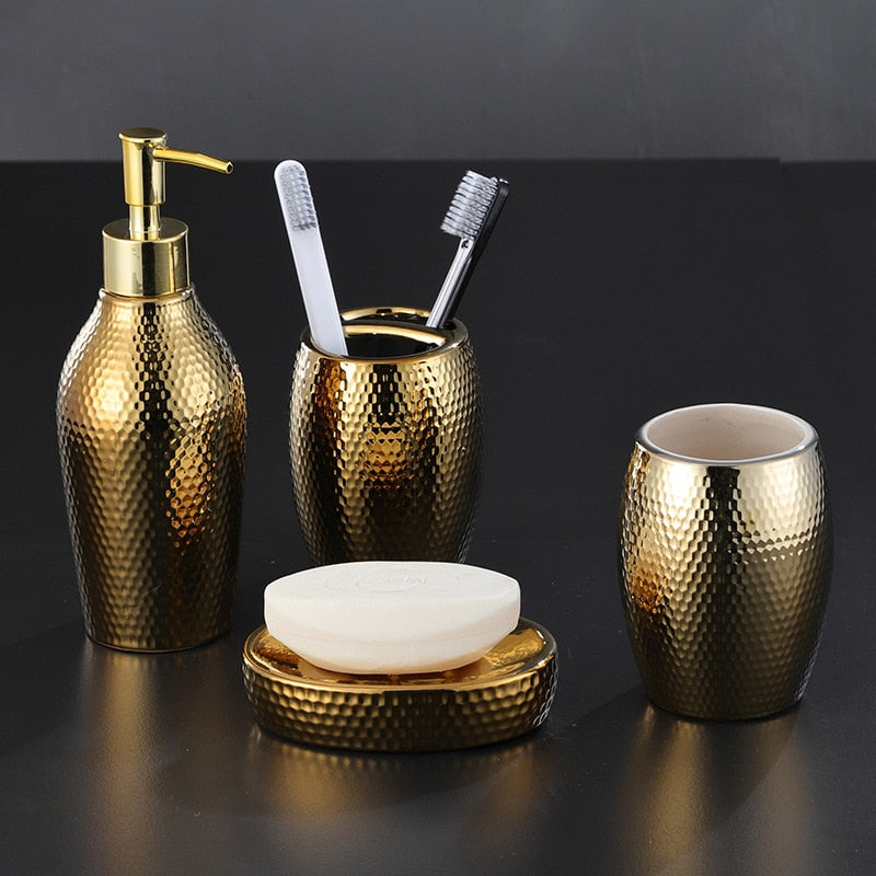 Luxury Bathroom Accessory Set 4-Piece Stylish Design-Bedding & Bath > Bathroom Accessories-casanuva-casanuva