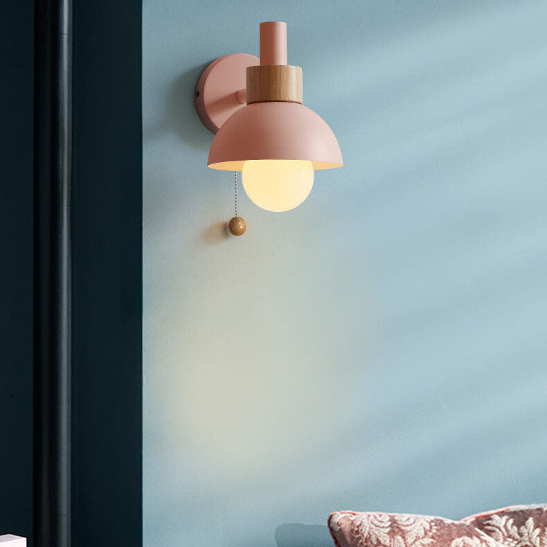 Macaron Globe 1-Light Wall Sconce Lamp-Lighting > Wall Lights-casanuva-Berry Pink-220V-240V-casanuva