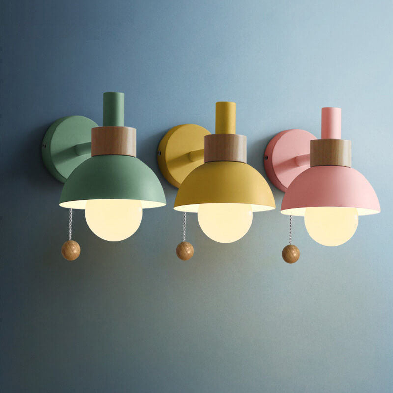 Macaron Globe 1-Light Wall Sconce Lamp-Lighting > Wall Lights-casanuva-Wheat yellow-220V-240V-casanuva