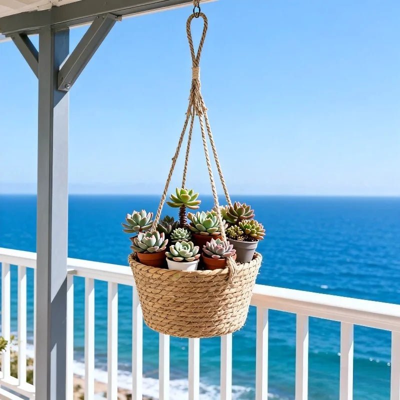 Macrame Plant Hanger Hand-Knotted Rustic Cord for Orchids and Houseplants-Home Decor > Decorative Accessories-casanuva-casanuva
