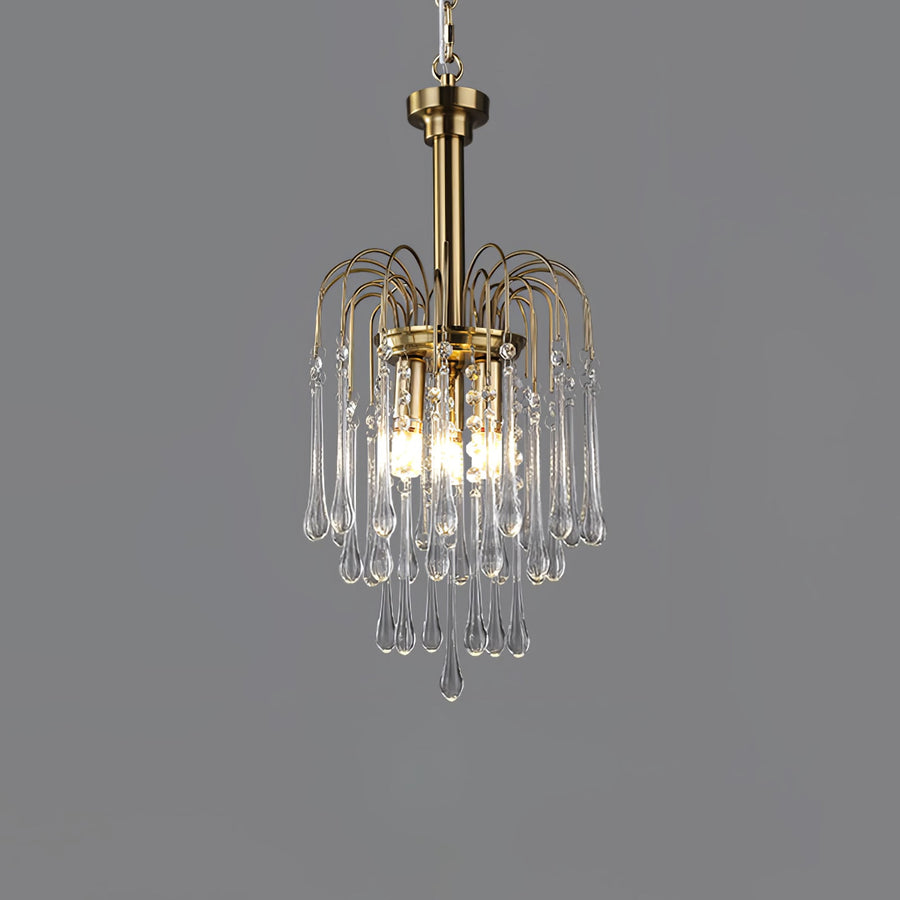 Maltose Crystal Chandelier Lighting Fixture-Lighting > Chandeliers & Pendant Lights-casanuva-30cmx50cm-Brass-Clear-casanuva