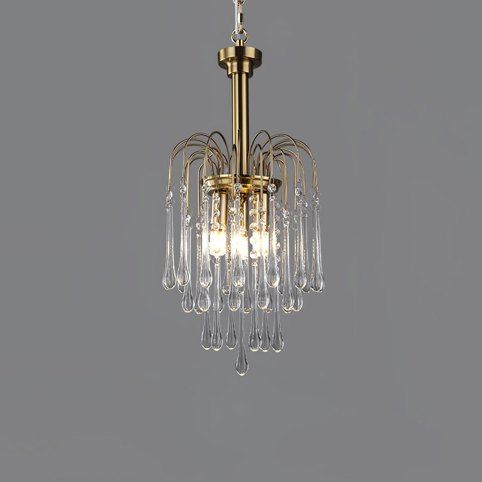 Maltose Crystal Chandelier Lighting Fixture-Lighting > Chandeliers & Pendant Lights-casanuva-30cmx50cm-Brass-Clear-casanuva