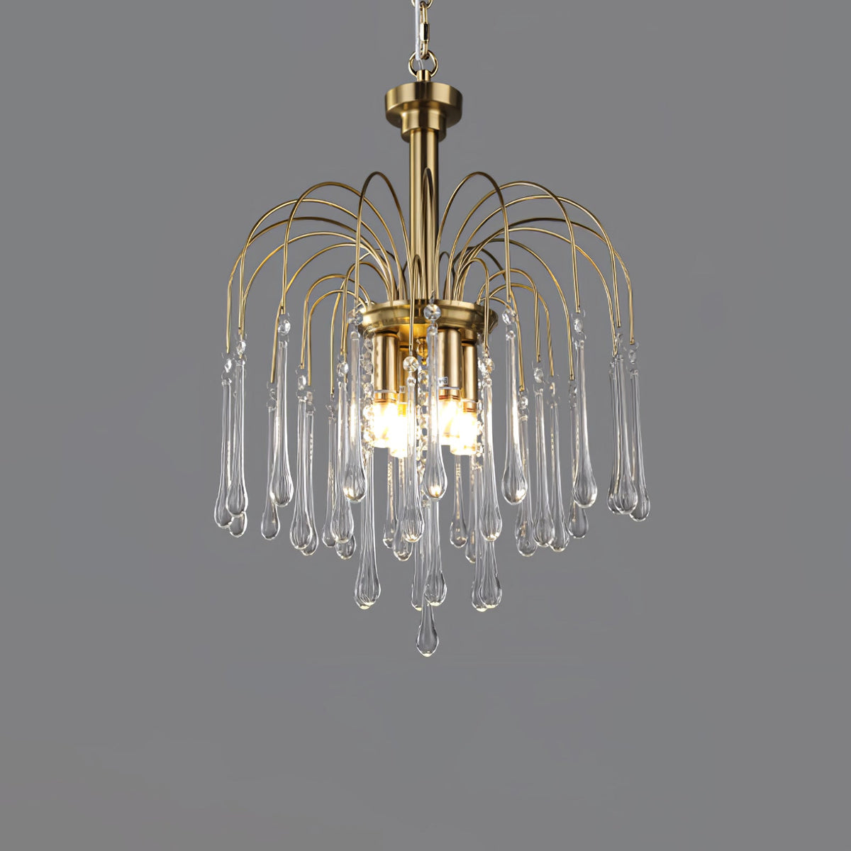 Maltose Crystal Chandelier Lighting Fixture-Lighting > Chandeliers & Pendant Lights-casanuva-45cmx50cm-Brass-Clear-casanuva