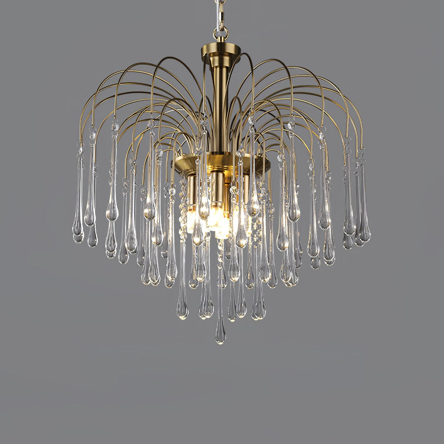 Maltose Crystal Chandelier Lighting Fixture-Lighting > Chandeliers & Pendant Lights-casanuva-55cmx53cm-Brass-Clear-casanuva
