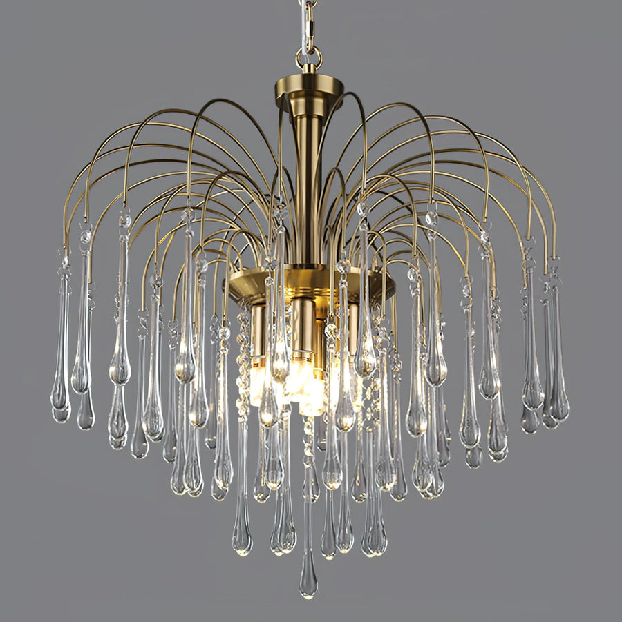 Maltose Crystal Chandelier Lighting Fixture-Lighting > Chandeliers & Pendant Lights-casanuva-60cmx56cm-Brass-Clear-casanuva