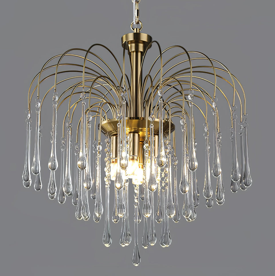Maltose Crystal Chandelier Lighting Fixture-Lighting > Chandeliers & Pendant Lights-casanuva-60cmx56cm-Brass-Clear-casanuva
