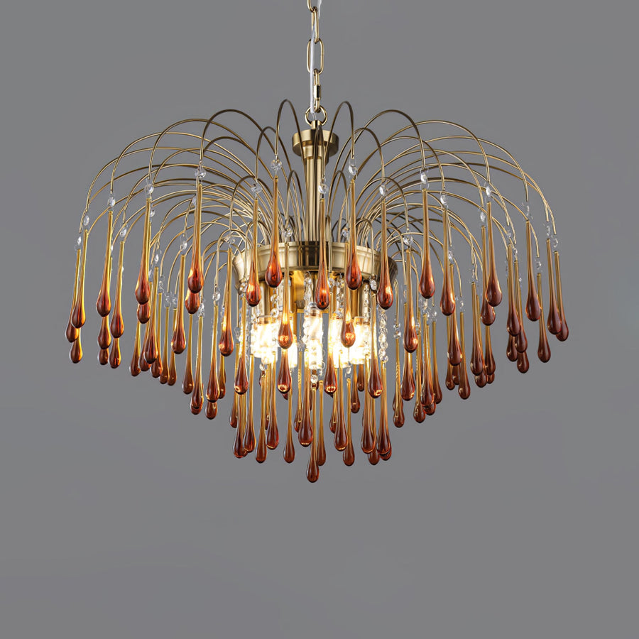 Maltose Crystal Chandelier Lighting Fixture-Lighting > Chandeliers & Pendant Lights-casanuva-80cmx56cm-Brass-Caramel-casanuva