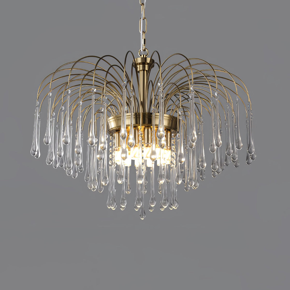 Maltose Crystal Chandelier Lighting Fixture-Lighting > Chandeliers & Pendant Lights-casanuva-80cmx56cm-Brass-Clear-casanuva