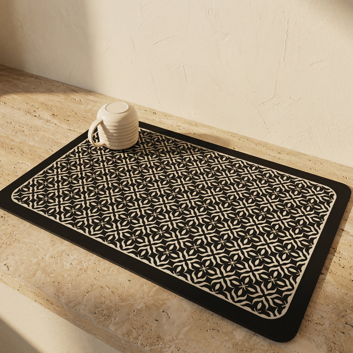 Mandala Dish Drying Mat Washable Microfiber Absorbent Kitchen Accessory-Kitchen & Dining > Kitchen Mats-casanuva-casanuva