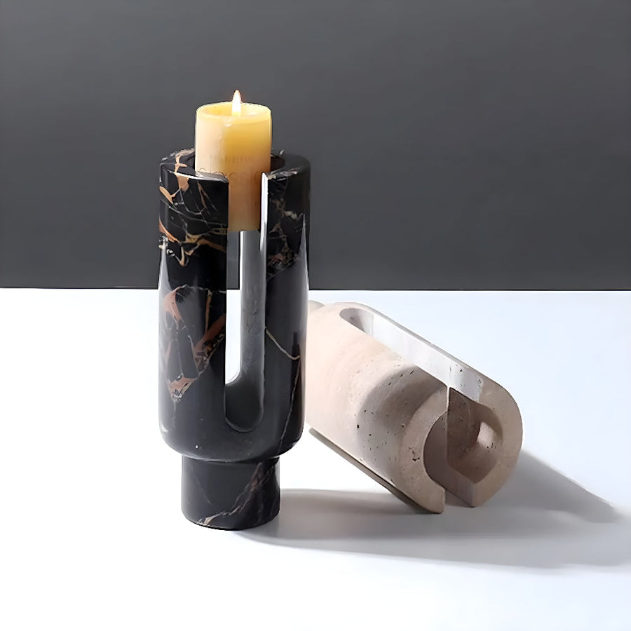 Marble Candle Holder Eclipse Design-Home Decor > Candle Holders-casanuva-casanuva