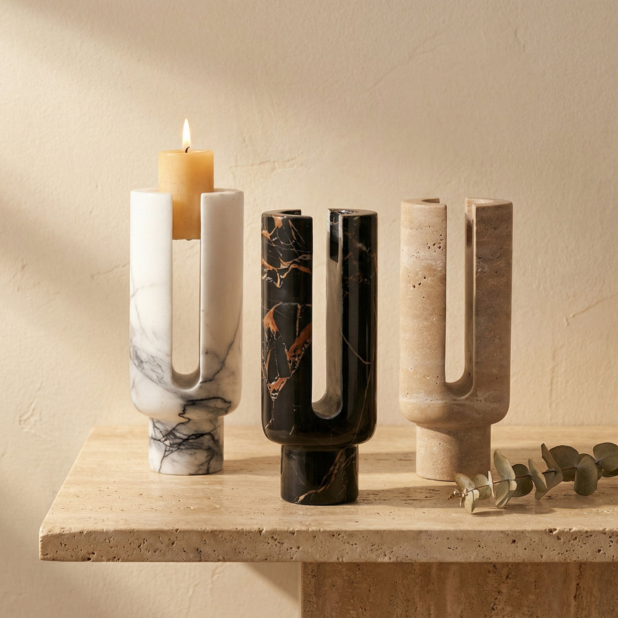 Marble Candle Holder Eclipse Design-Home Decor > Candle Holders-casanuva-casanuva