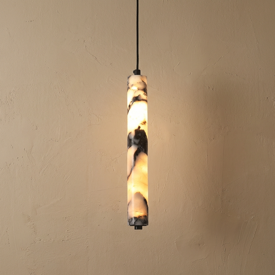 Marble Cylinder Pendant Light-Lighting > Chandeliers & Pendant Lights-casanuva-casanuva