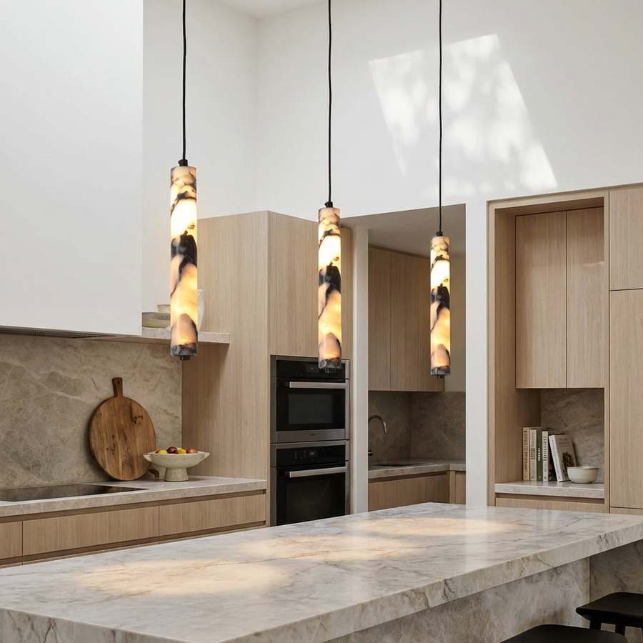 Marble Cylinder Pendant Light-Lighting > Chandeliers & Pendant Lights-casanuva-casanuva