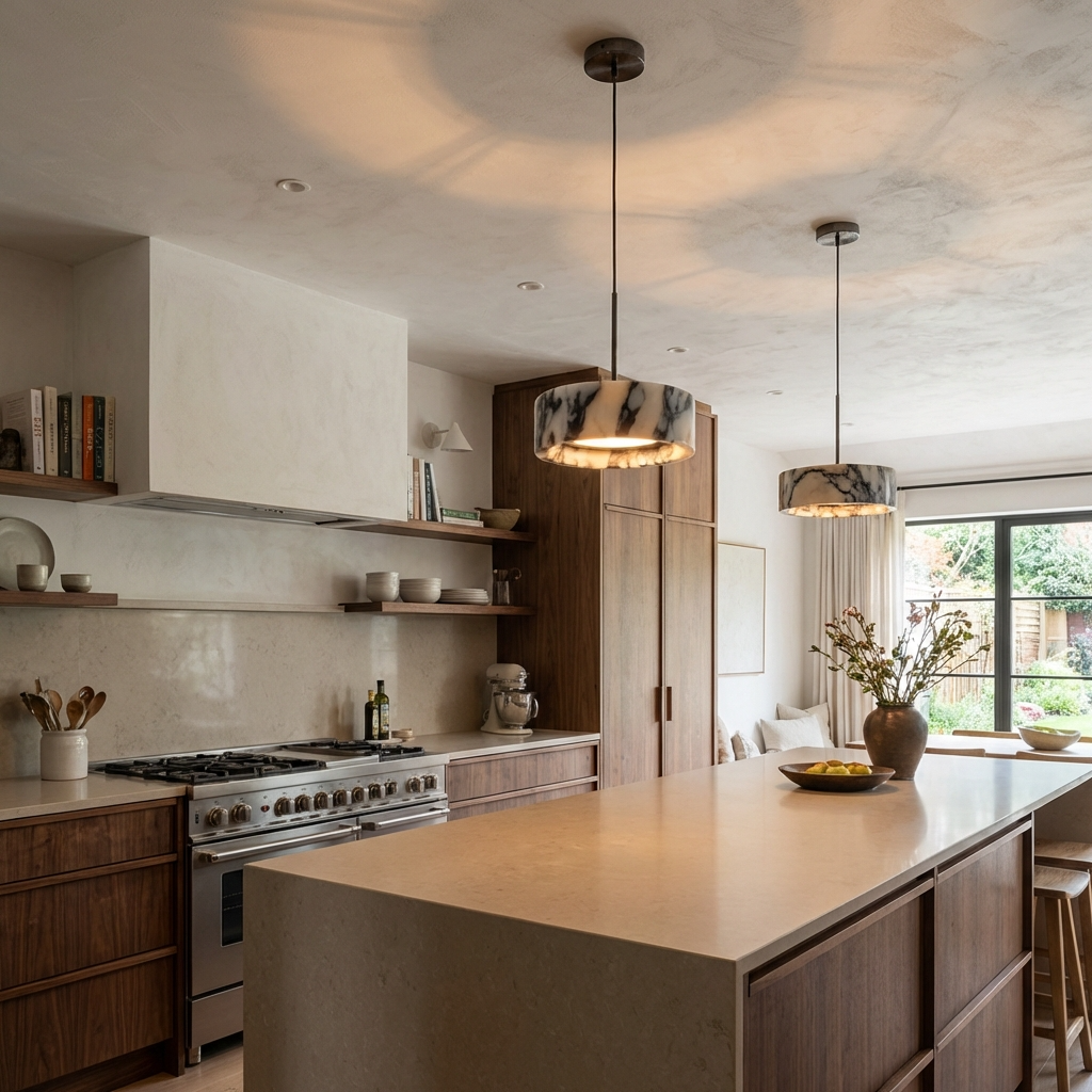 Marble Drum Pendant Light-Lighting > Chandeliers & Pendant Lights-casanuva-casanuva