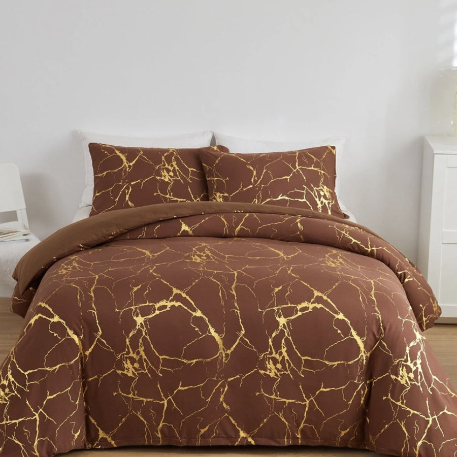 Marble Duvet Cover Set Premium Quality-Bedding & Bath > Bedding Sets-casanuva-Brown-Twin-casanuva