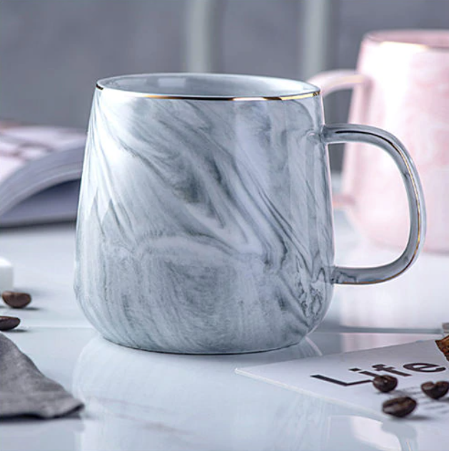 Marble Gold Inlay Ceramic Mug Handmade Luxury Gift-Kitchen & Dining > Tableware-casanuva-Gray-casanuva