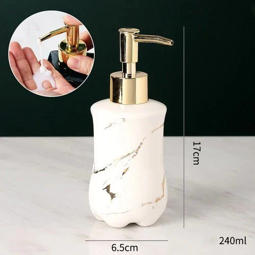 Marble Soap Dispenser Elegant Bathroom Accessory-Bedding & Bath > Bathroom Accessories-casanuva-White - Rounded Shape-casanuva
