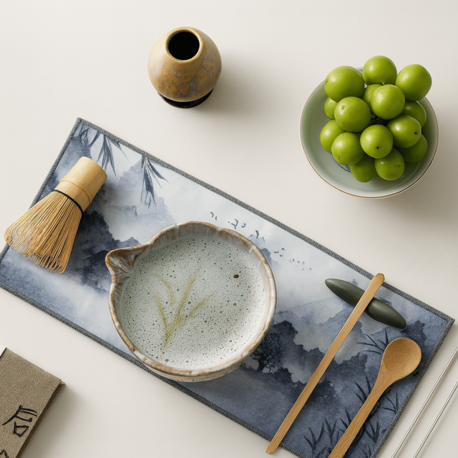 Matcha Set 8 Pieces Handmade Bowl 550 ml with Bamboo Accessories-Kitchen & Dining > Coffee & Tea-casanuva-casanuva