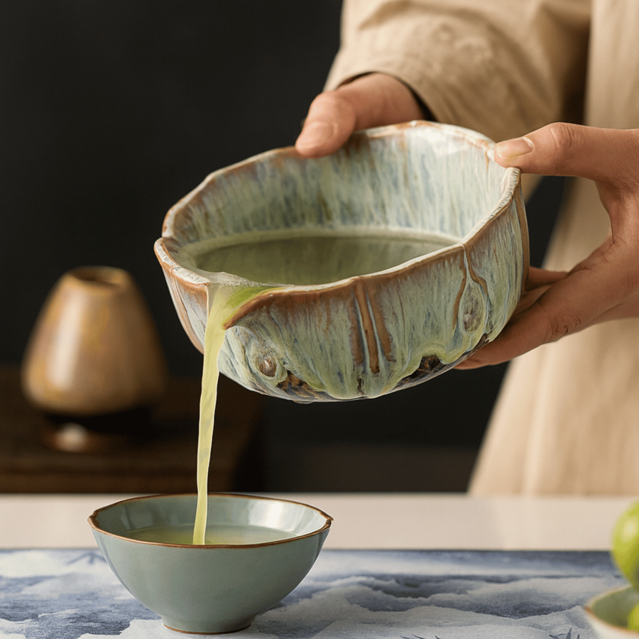 Matcha Set 8 Pieces Handmade Bowl 550 ml with Bamboo Accessories-Kitchen & Dining > Coffee & Tea-casanuva-casanuva