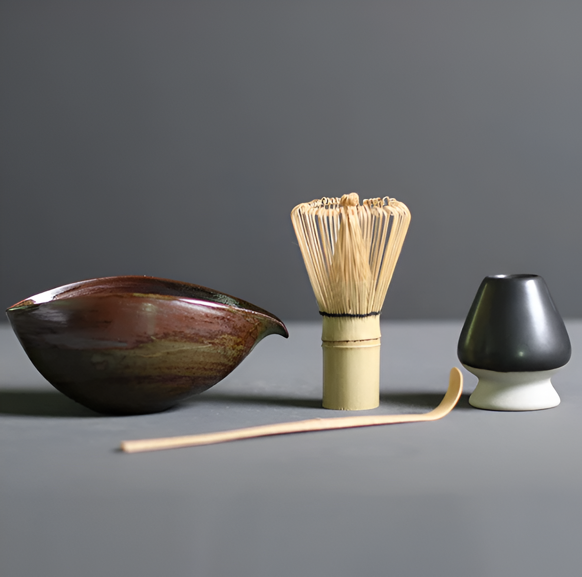 Matcha Tea Set 4-Piece Bamboo and Ceramic Handcrafted Sustainable-Kitchen & Dining > Coffee & Tea-casanuva-casanuva
