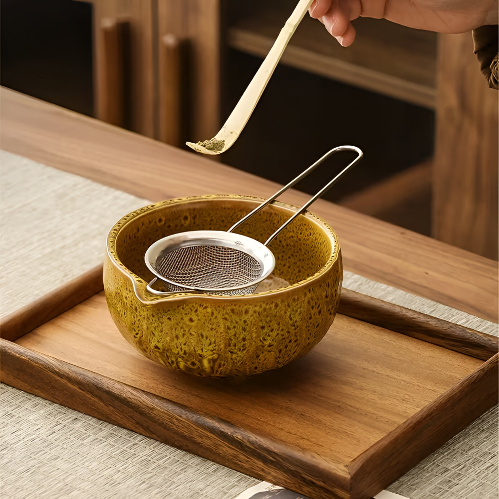 Matcha Tea Set 5 Piece Handmade Ceramic Bowl Japanese Tea Ceremony-Kitchen & Dining > Coffee & Tea-casanuva-casanuva