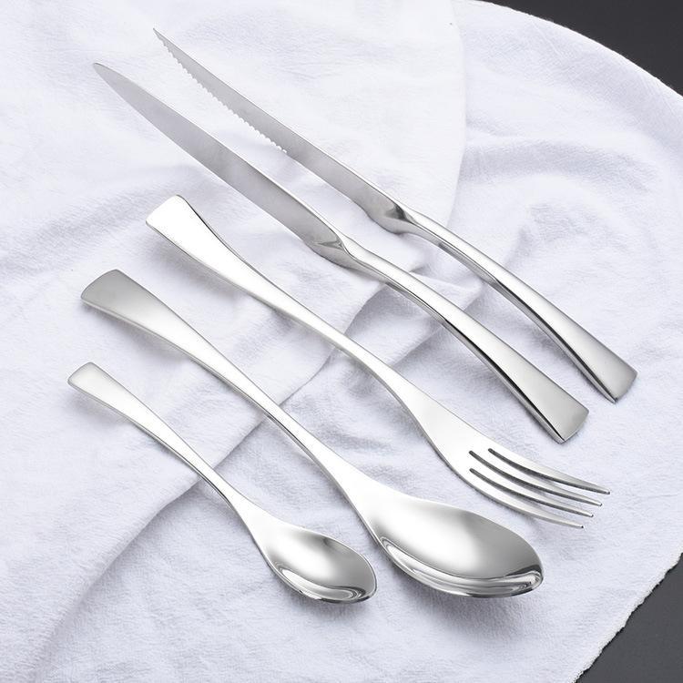 Maya Flatware Set Premium 18/10 Stainless Steel Chef Designed-Kitchen & Dining > Cutlery-casanuva-16 Pieces Set-Silver-casanuva
