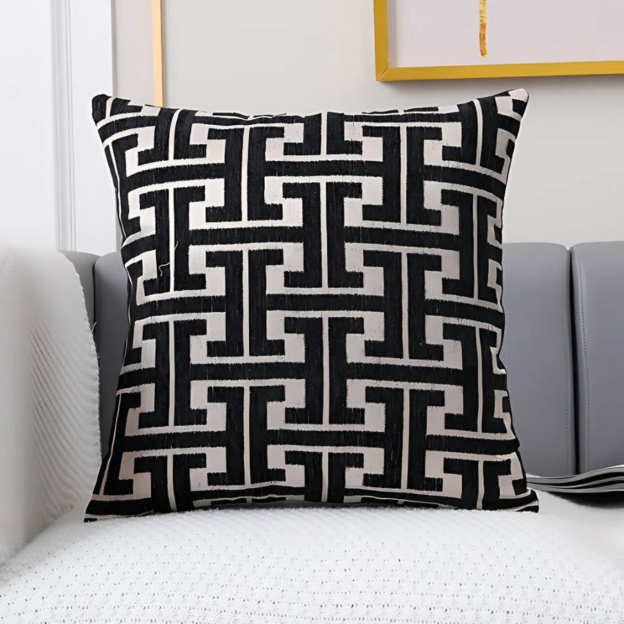 Maze Pattern Cushion Cover-Covers & Textiles > Cushion Covers-casanuva-Midnight Maze-18"x18"-casanuva